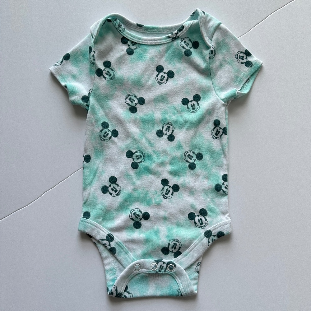Baby Boy Onesie Disney Mickey Mouse Teal Tye-Dye